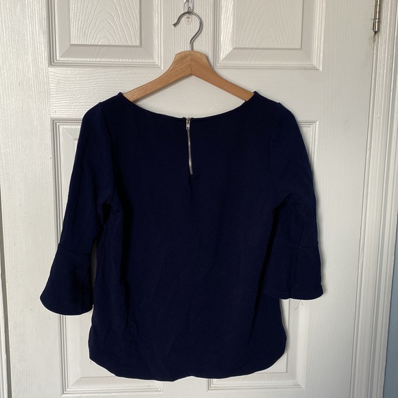 Green Envelope - blue top with flounce sleeves - size L - Picture 5 of 5